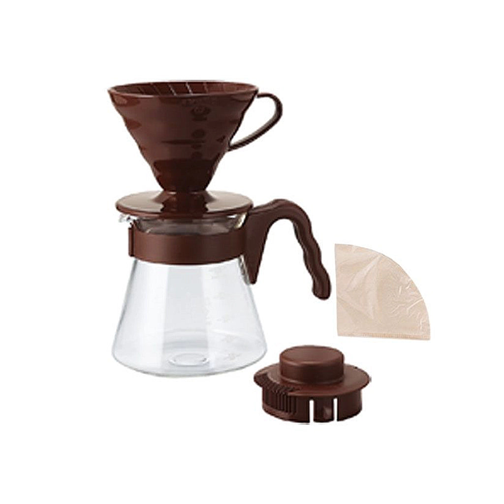 Hario V60 Pour Over Kit set brown